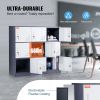 VEVOR Metal Locker for Employees, 9 Doors Storage Cabinet with Card Slot, Gray Steel Employee Lockers with Keys