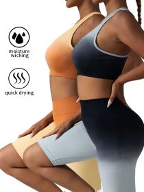 2 Pack Y Back Sports Bras For Women Spaghetti Thin Strap Workout Bras Wirefree Padded Racerback Yoga Bras (Color: 2PACK6, size: L)