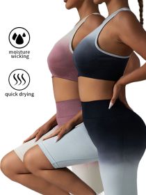 2 Pack Y Back Sports Bras For Women Spaghetti Thin Strap Workout Bras Wirefree Padded Racerback Yoga Bras (Color: 2PACK4, size: M)