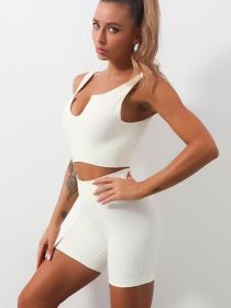 Women's Seamless Sports Bra Workout Crop Top Tank Tops For Women Longline Sports Bra Ribbed Crop Top Fitness (Color: Black, size: S)