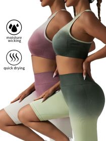 2 Pack Y Back Sports Bras For Women Spaghetti Thin Strap Workout Bras Wirefree Padded Racerback Yoga Bras (Color: 2PACK3, size: M)