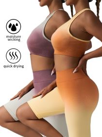 2 Pack Y Back Sports Bras For Women Spaghetti Thin Strap Workout Bras Wirefree Padded Racerback Yoga Bras (Color: 2PACK2, size: S)