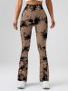 2 Pack Tie Dyed High Waisted Flared Butt-lifting Fitness Sports Women's Yoga Bell-bottom Pants, Workout Leggings For Women